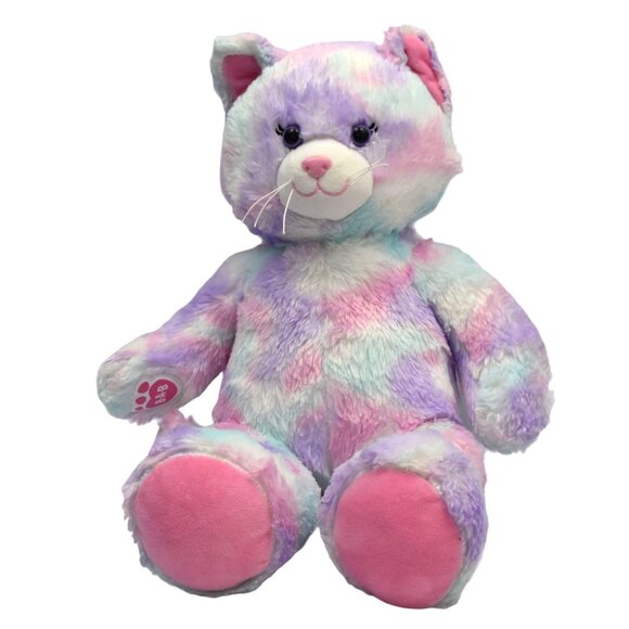 Build A Bear Kitty Cat Plush Pastel Swirl Tie Dye 16 inch BAB - Picture 3 of 7